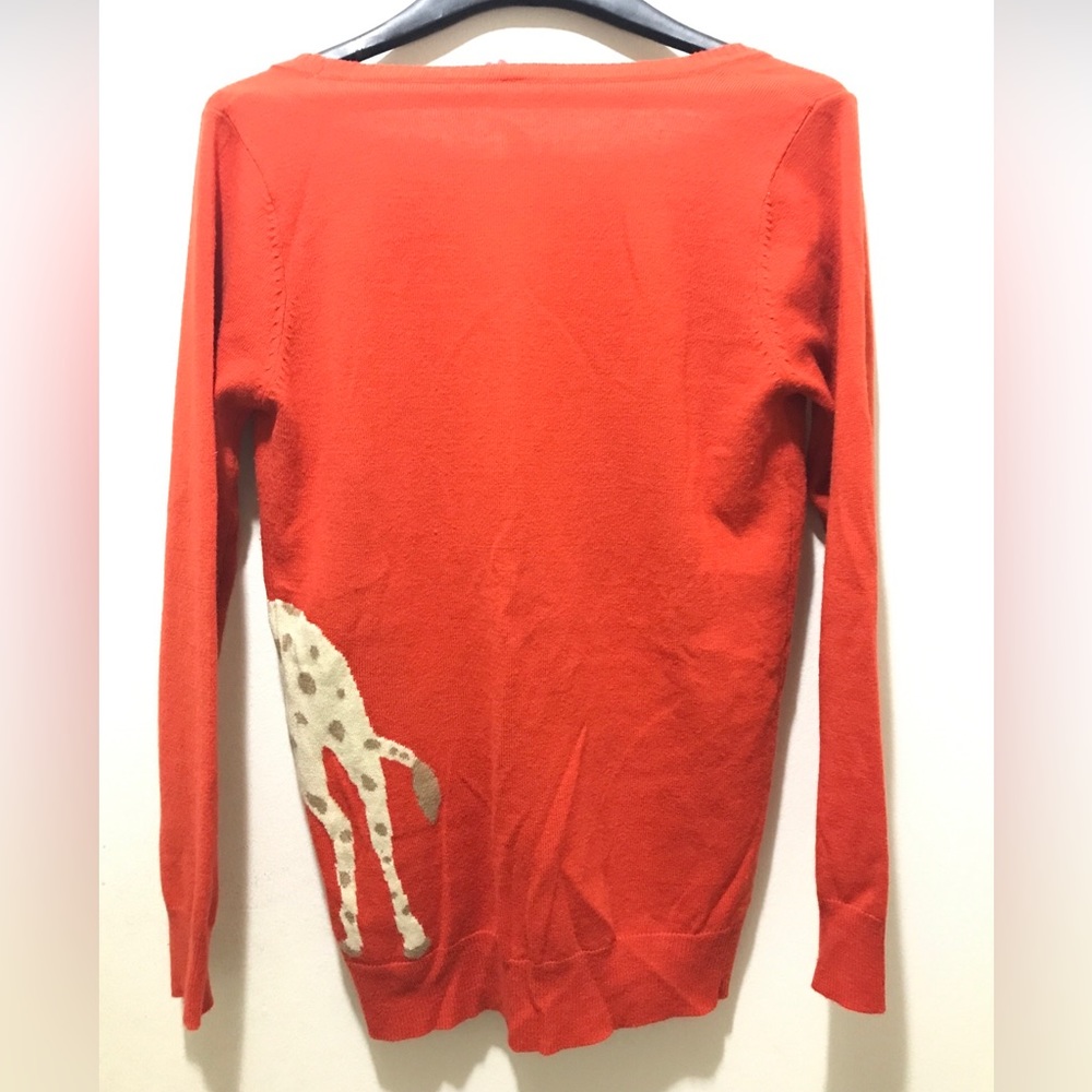 Derek Heart Cardigan Orange and White Giraffe L - Picture 4 of 4